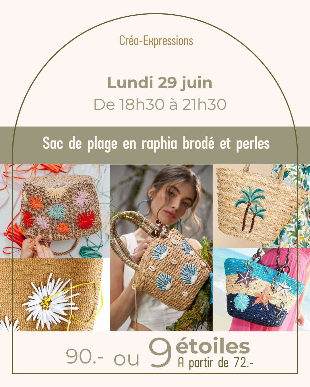 Sac de plage personnalisé - Lundi 29 juin de 18h30 à 21h30