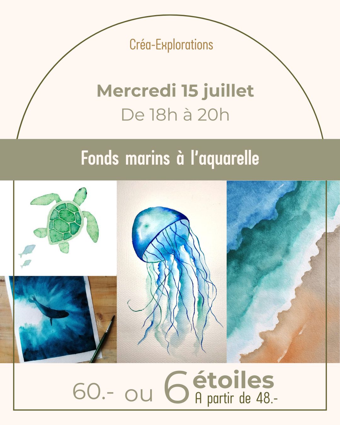 Fonds marins à l’aquarelle - Mercredi 15 juillet De 18h à 20h
