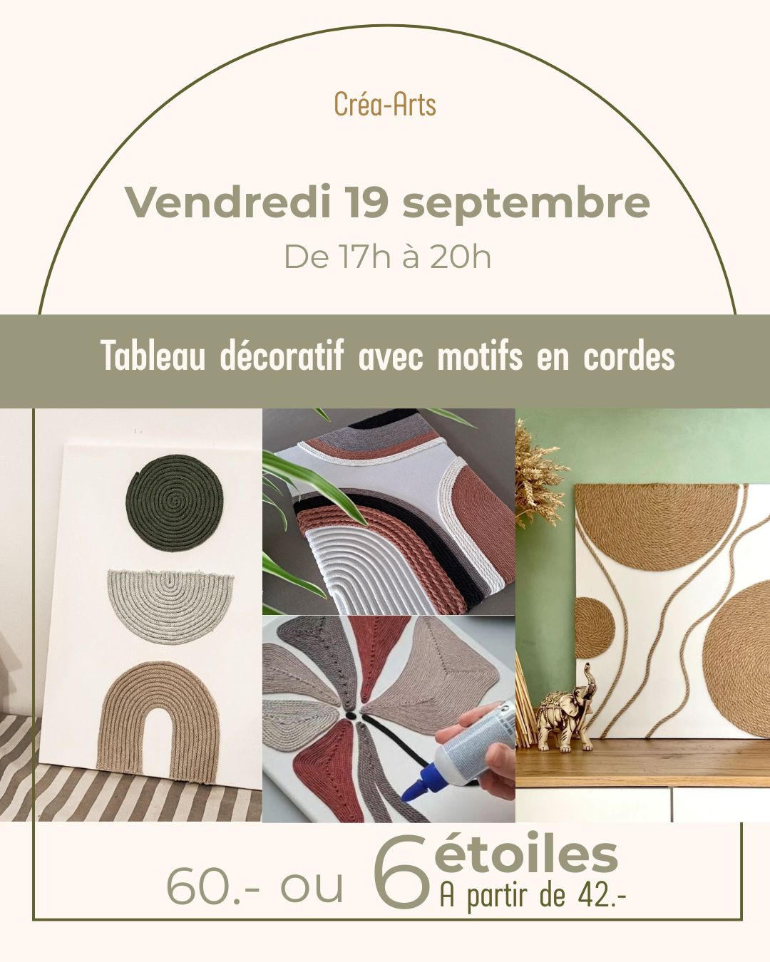 Tableau décoratif avec motifs en cordes