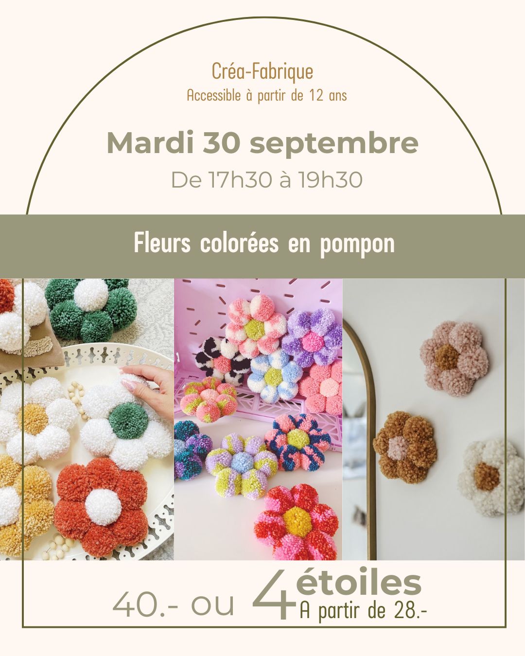 Fleurs colorées en pompon