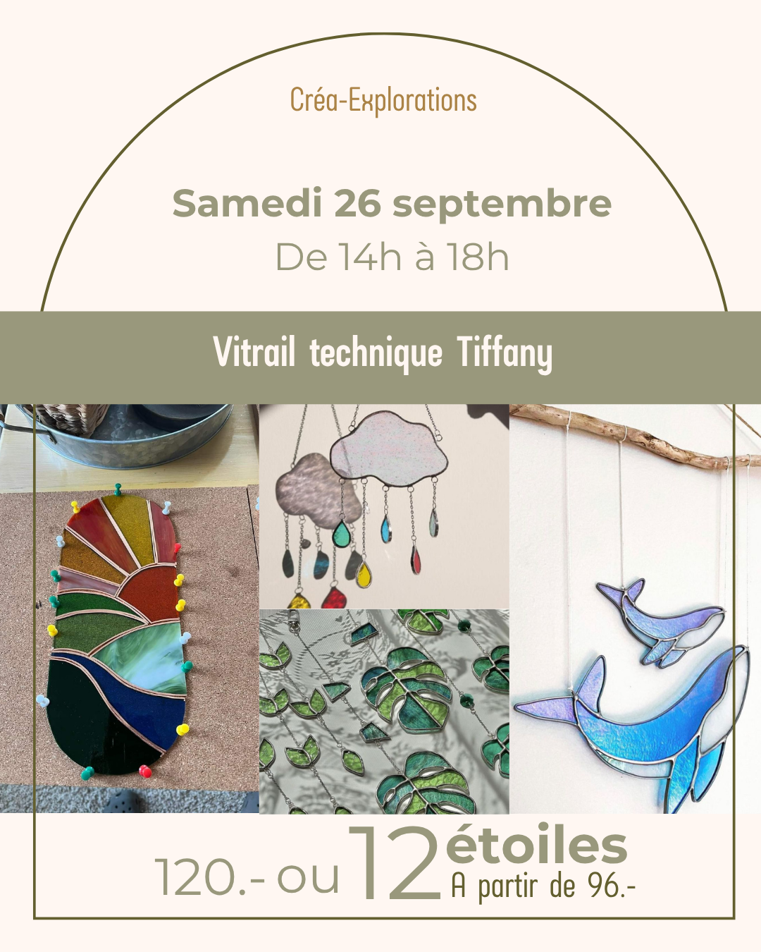 Initiation au vitrail – Technique Tiffany - Samedi 26 septembre De 14h à 18h