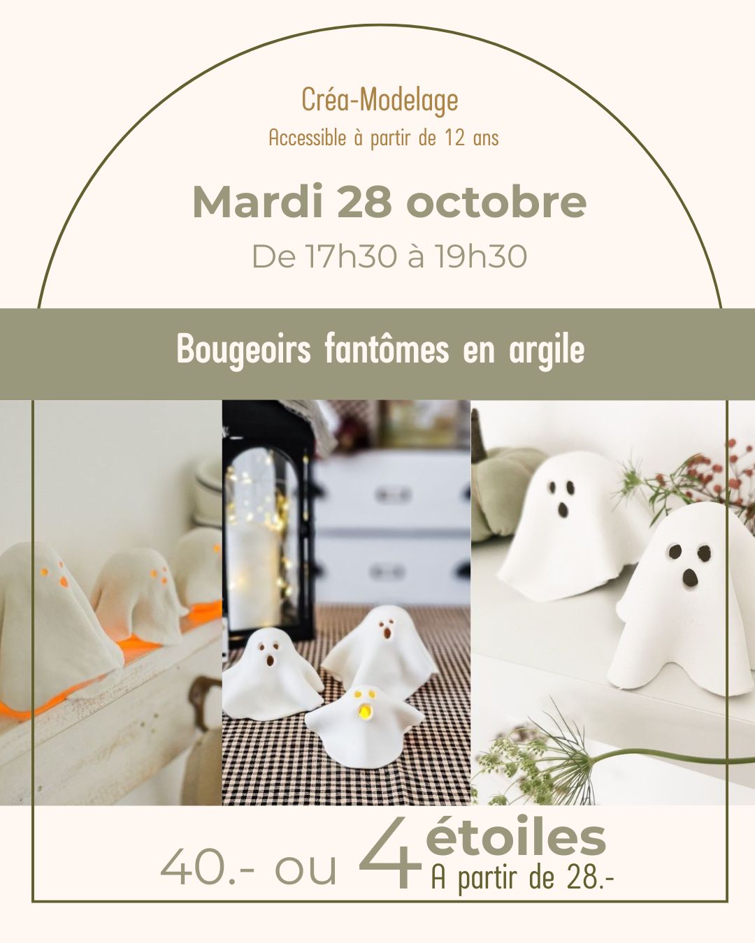 Bougeoirs fantômes en argile