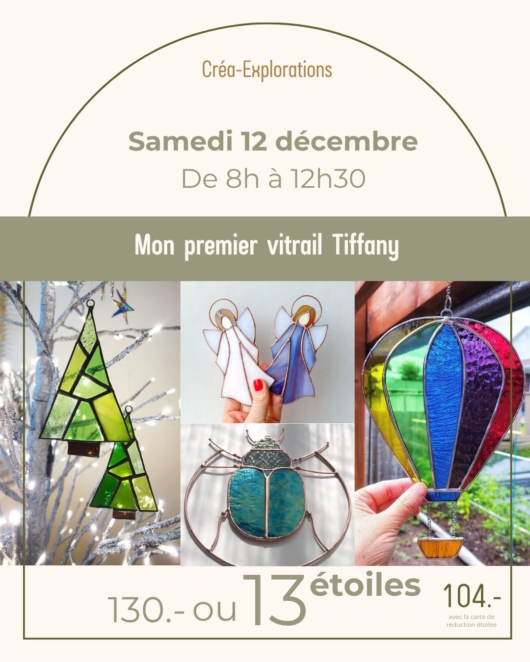 Mon premier vitrail Tiffany - Samedi 12 décembre De 8h à 12h30