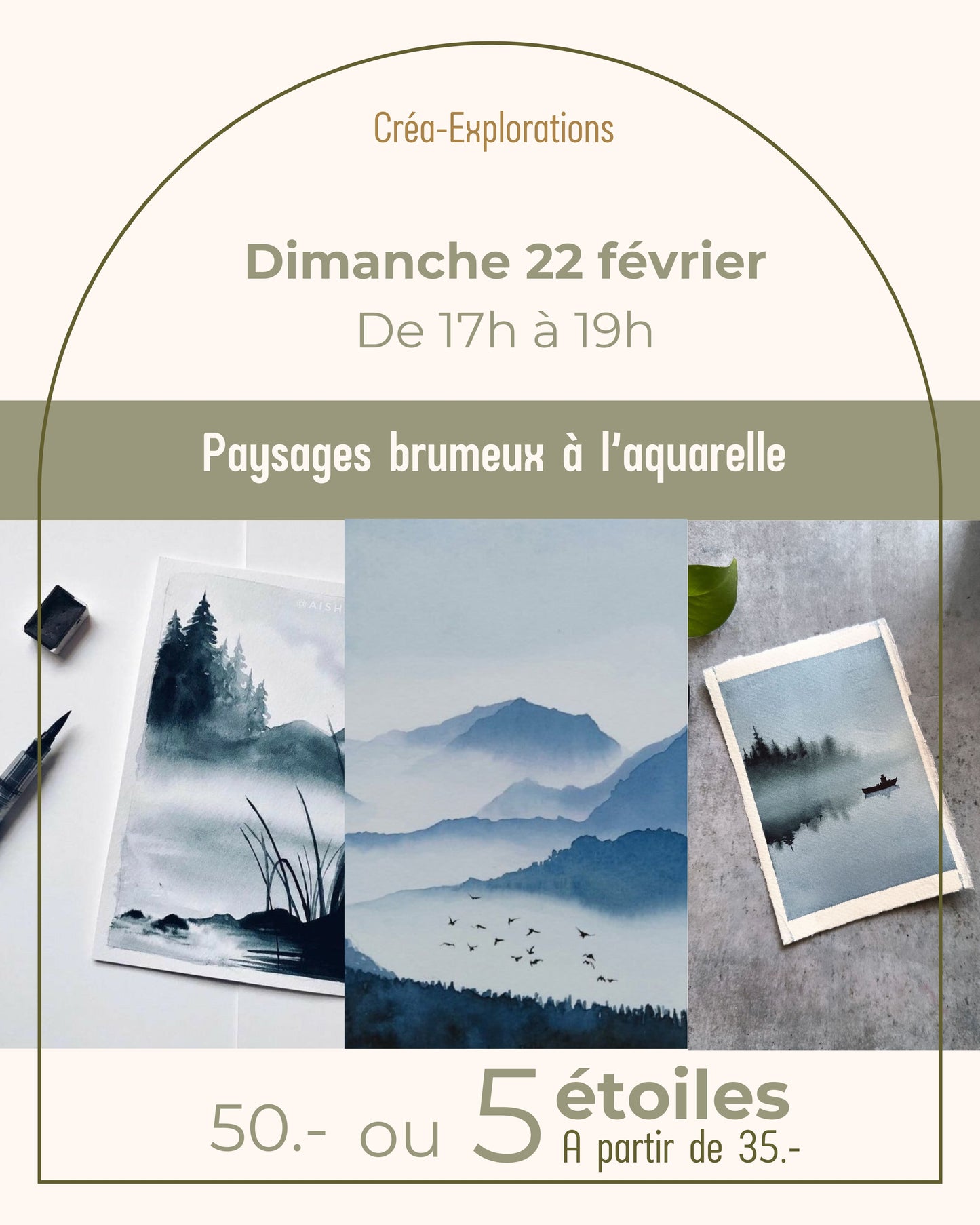 Paysages brumeux à l’aquarelle - Dimanche 22 février 17h à 19h