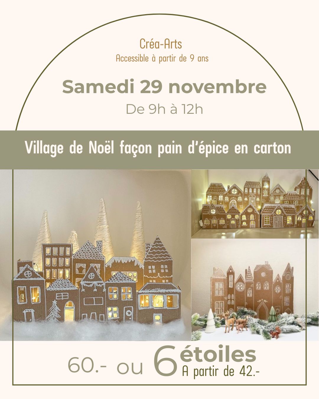 Village de Noël façon pain d’épice en carton