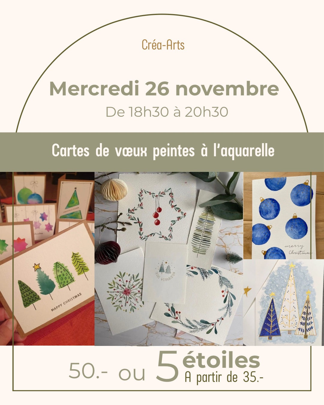 Cartes de vœux peintes à l’aquarelle