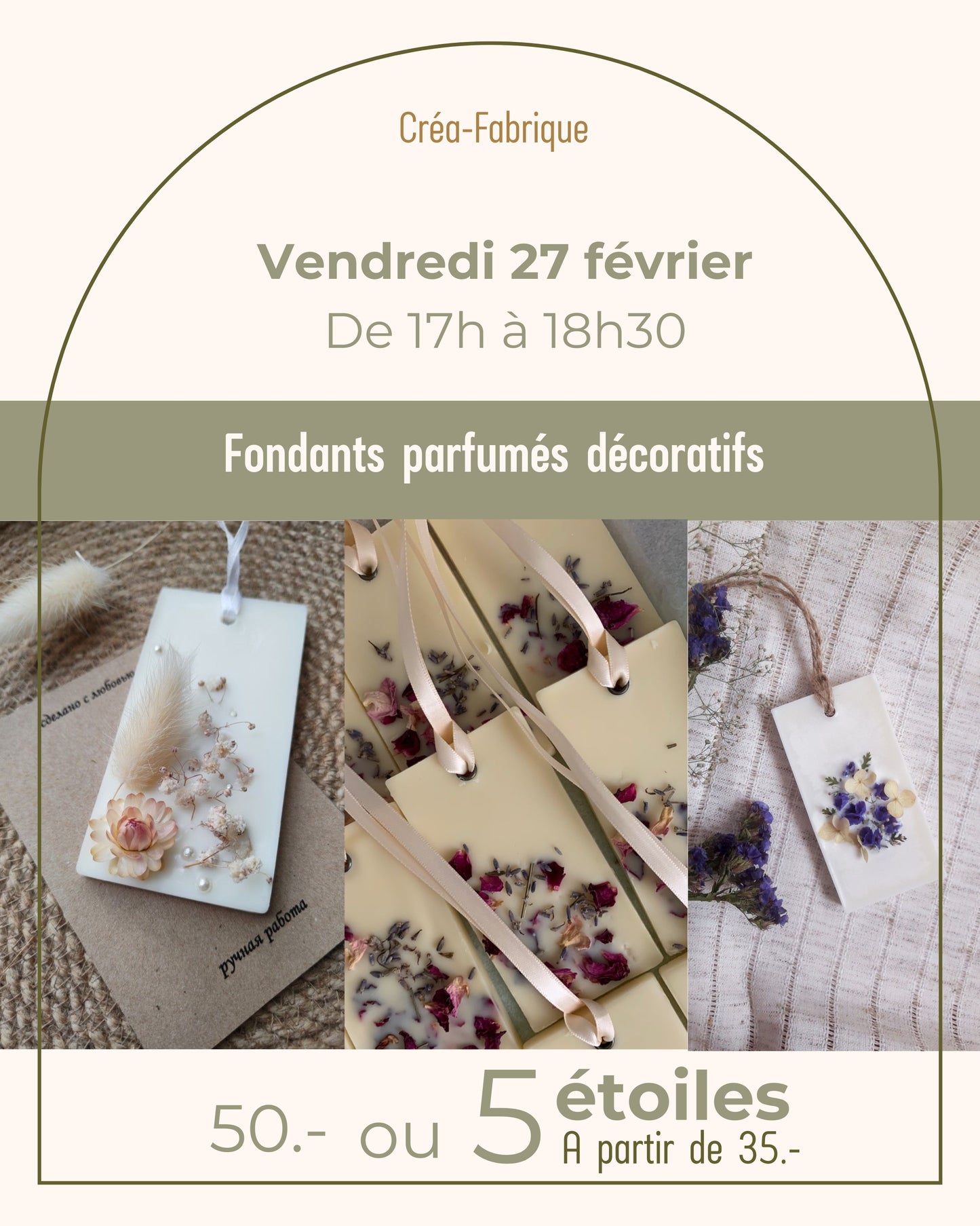 Fondants parfumés décoratifs - Vendredi 27 février de 17h à 18h30
