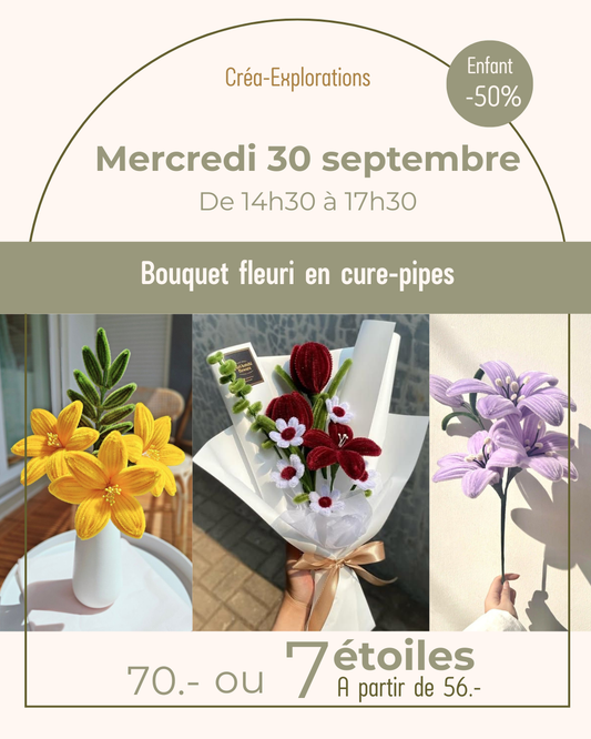 Bouquet fleuri en cure-pipes - Mercredi 30 septembre De 14h30 à 17h30