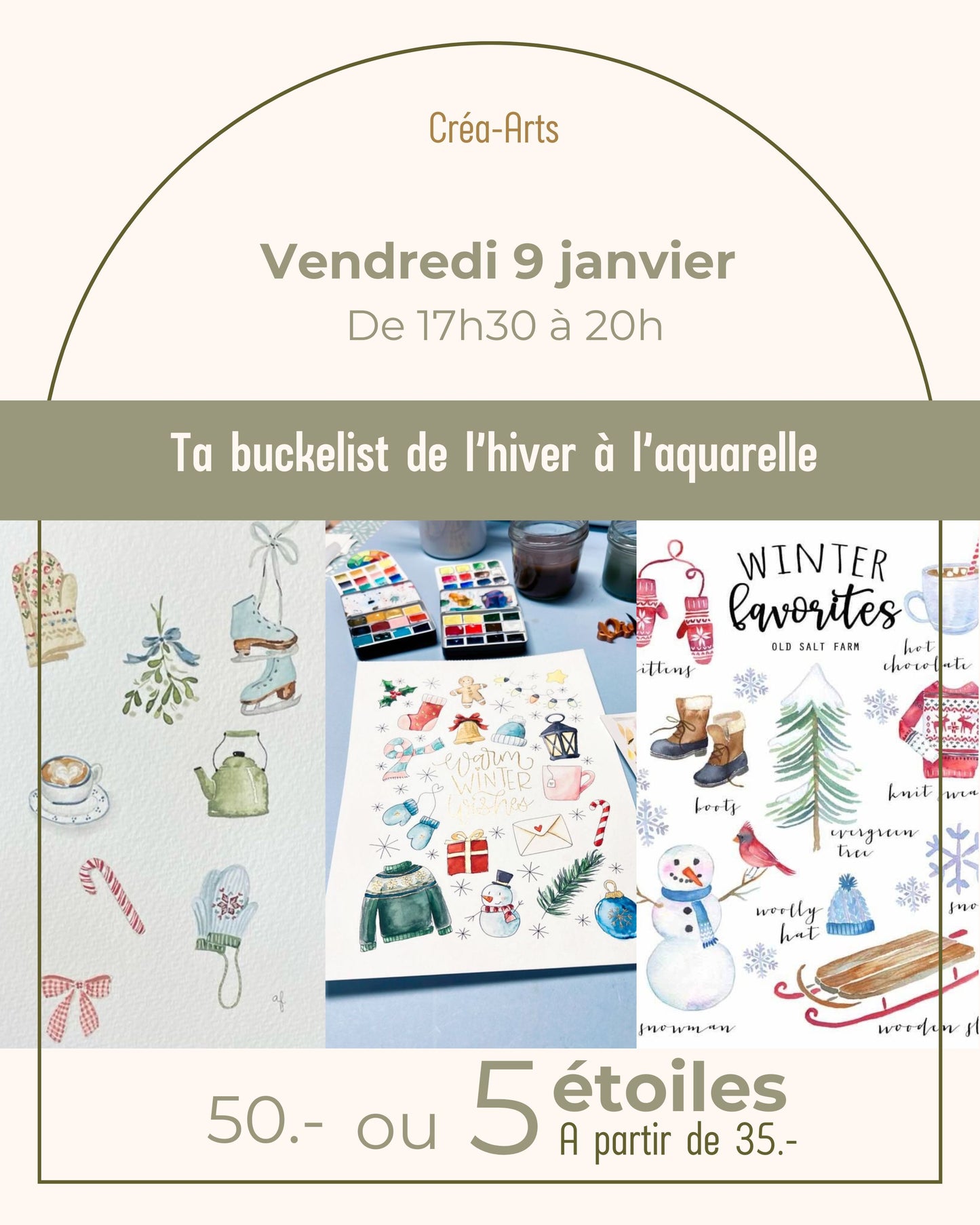 Ta buckelist de l’hiver à l’aquarelle