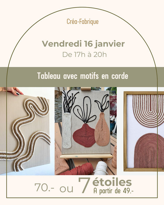 Tableau avec motifs en corde