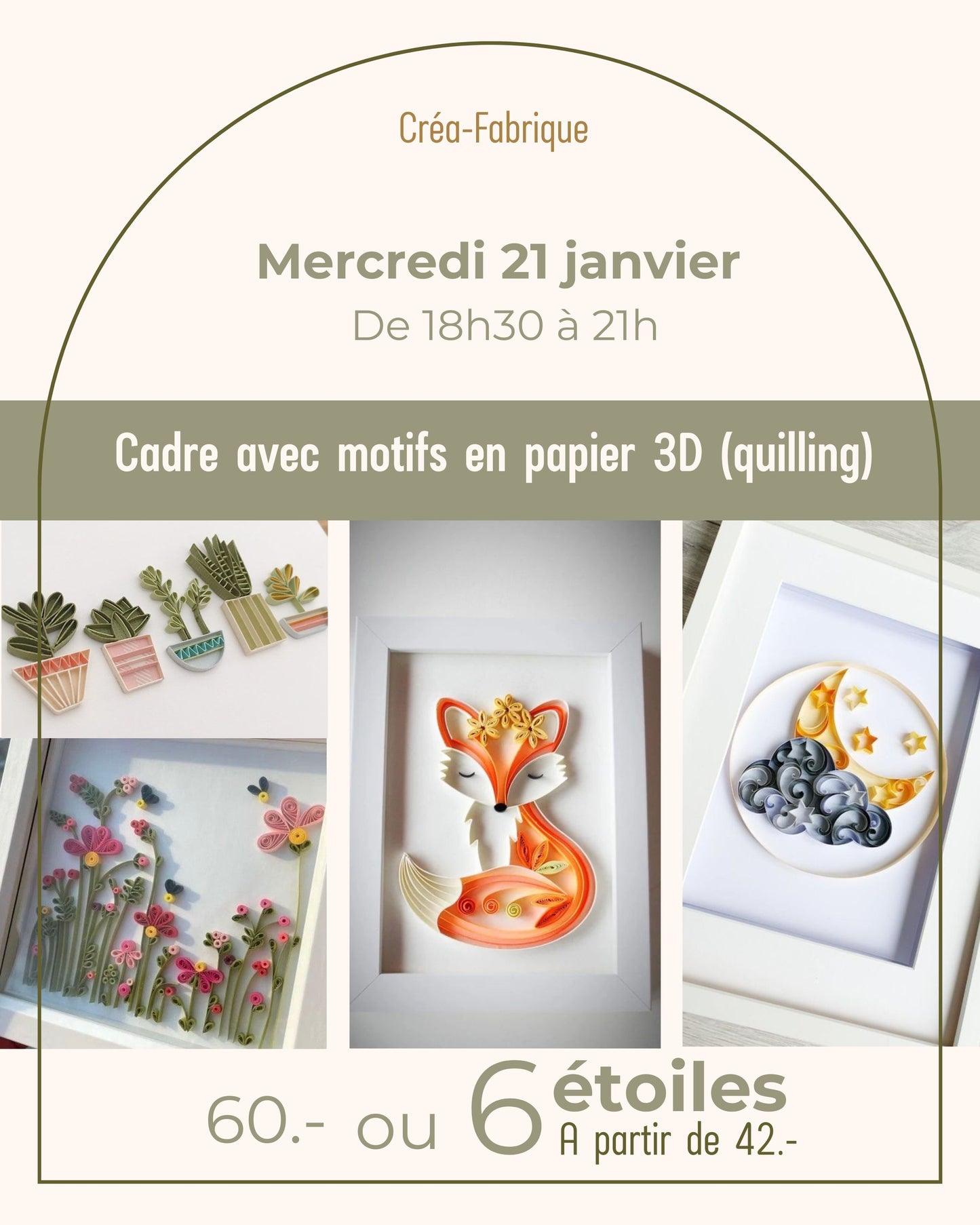 Cadre avec motifs en papier 3D (quilling)