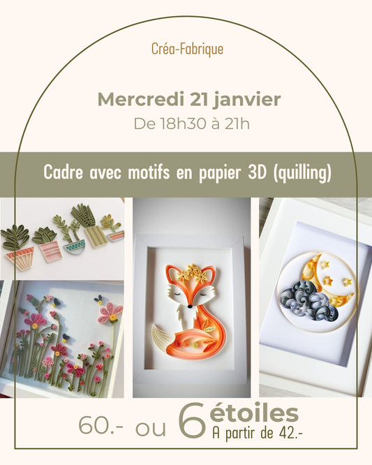Cadre avec motifs en papier 3D (quilling)