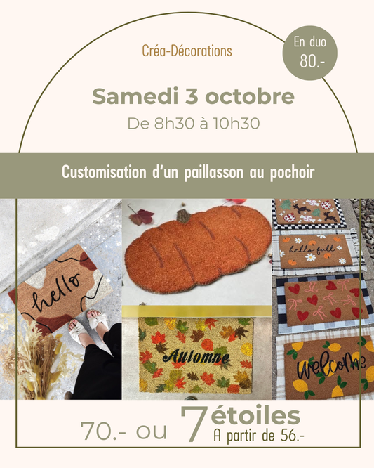 Customisation d'un paillasson au pochoir - Samedi 3 octobre De 8h30 à 10h30