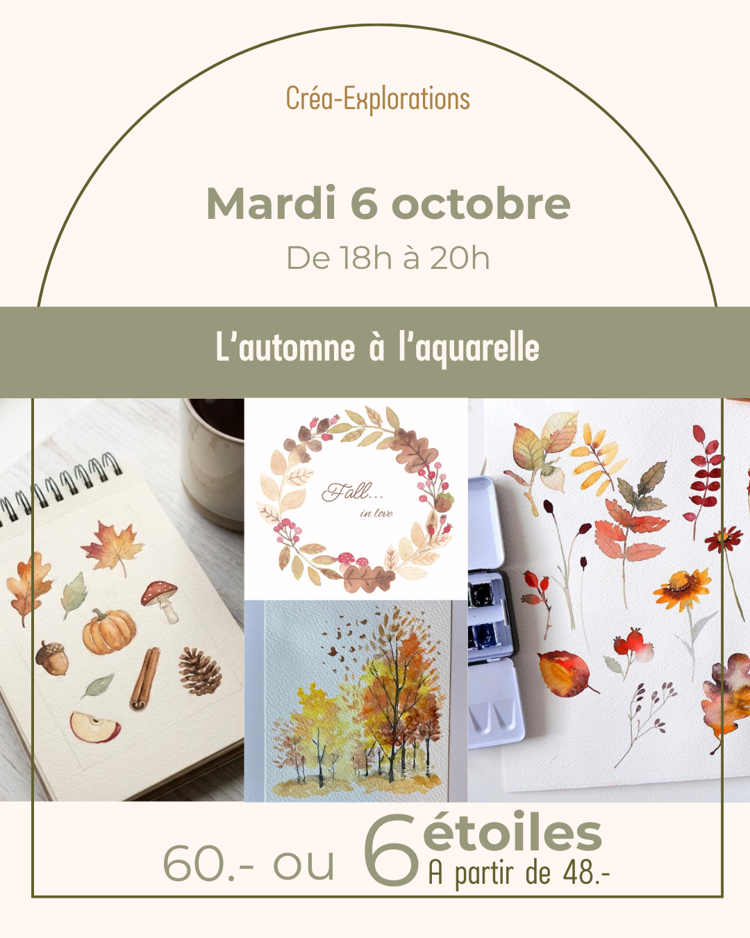 L'automne à l'aquarelle - Mardi 6 octobre De 18h à 20h