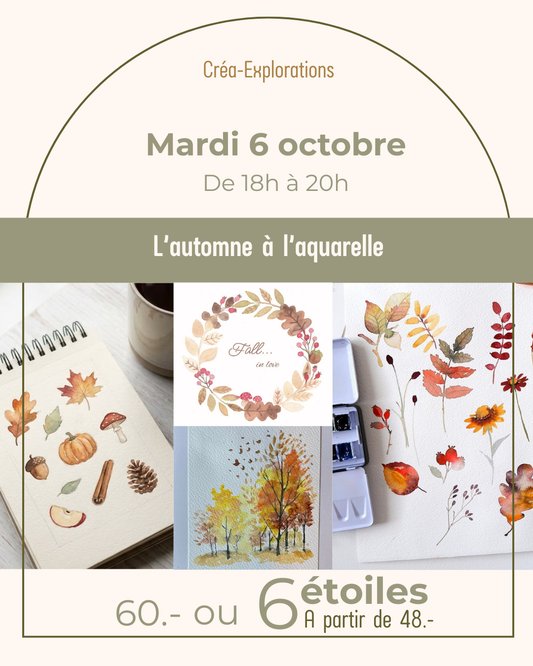 L'automne à l'aquarelle - Mardi 6 octobre De 18h à 20h