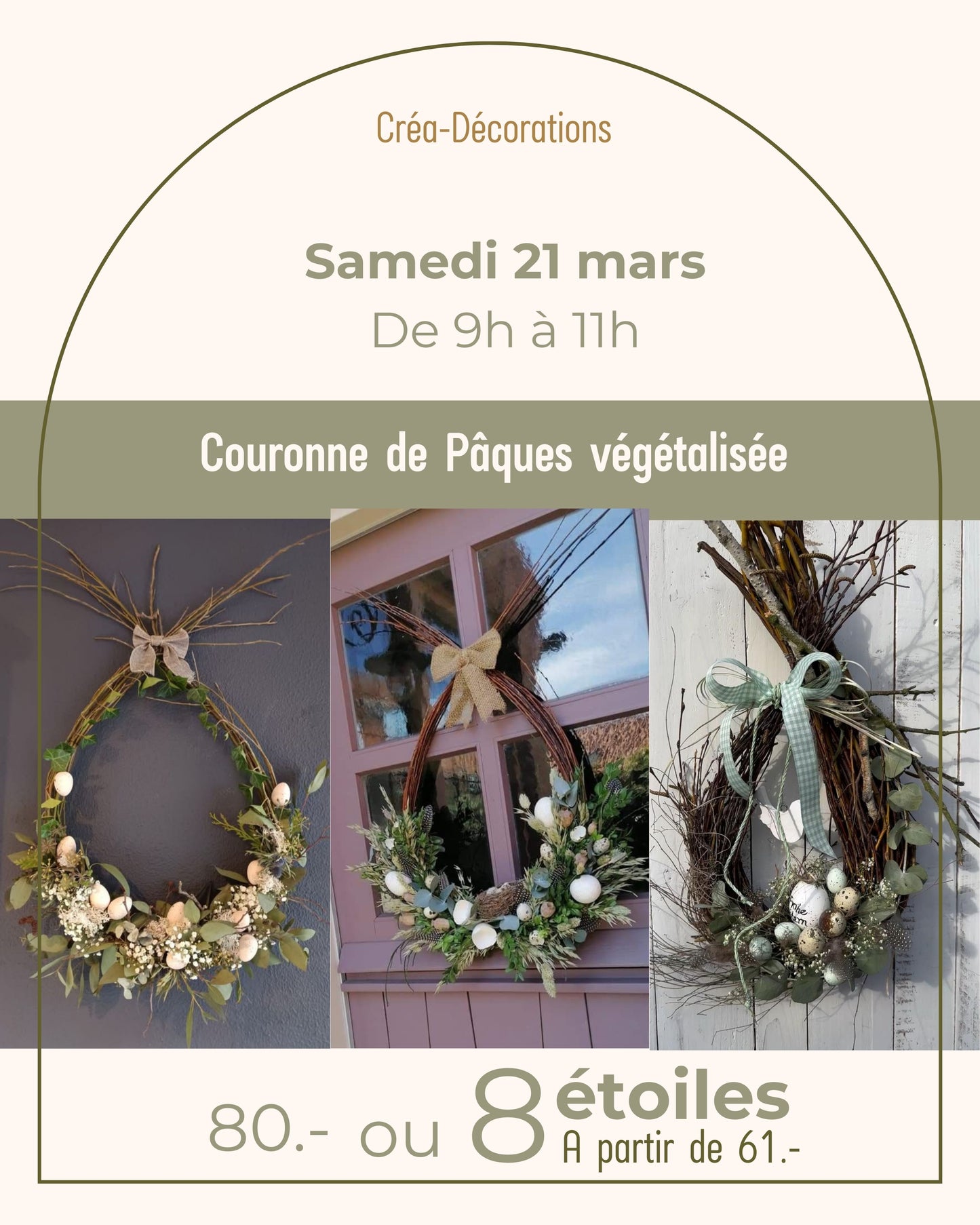 Couronne de Pâques végétalisée - Samedi 21 mars de 9h à 11h