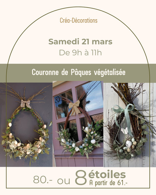 Couronne de Pâques végétalisée - Samedi 21 mars de 9h à 11h