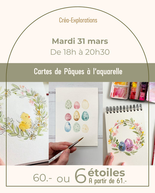 Cartes de Paques à l'aquarelle - Mardi 31 mars de 18h à 20h30