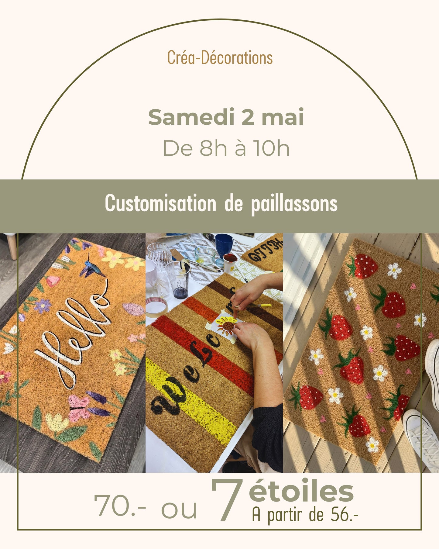 Customisation de paillassons - Samedi 2 mai de 8h à 10h