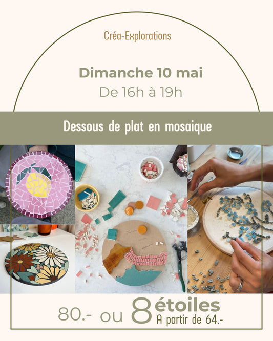 Dessous de plat en mosaïque - Dimanche 10 mai de 16h à 19h