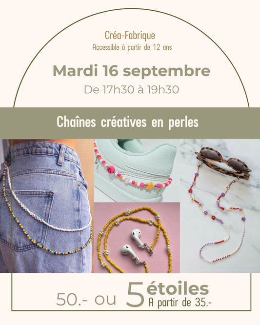 Chaînes créatives en perles
