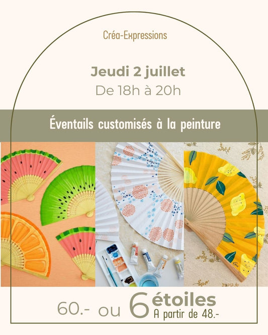 Éventails customisés à la peinture - Jeudi 2 juillet De 18h à 20h