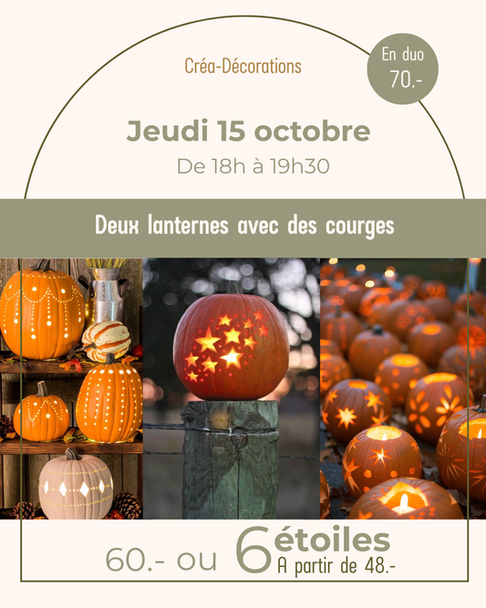 Deux lanternes en courges - Jeudi 15 octobre De 18h à 19h30
