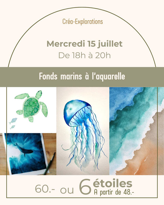 Fonds marins à l’aquarelle - Mercredi 15 juillet De 18h à 20h