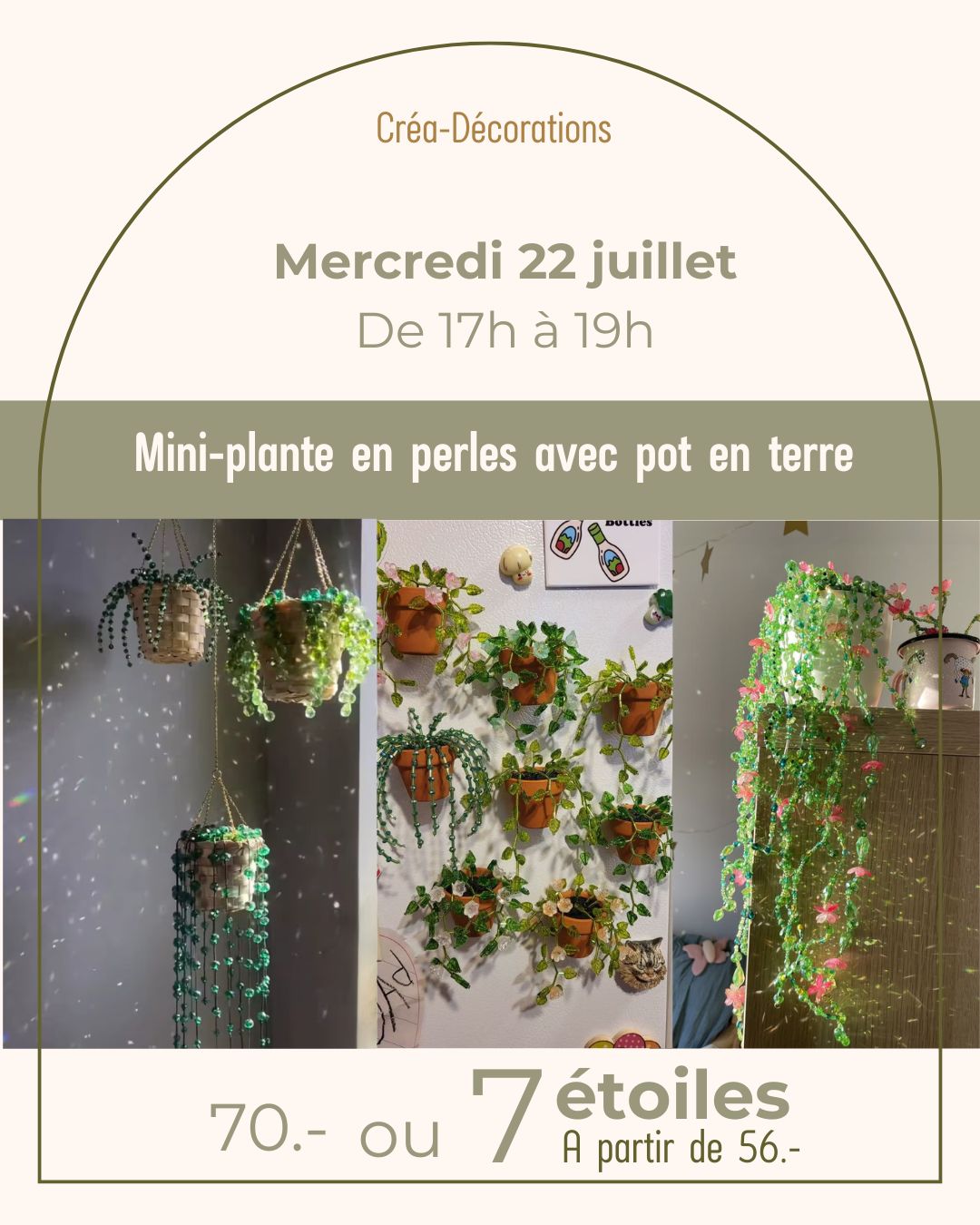 Mini-plante en perles avec pot en terre - Mercredi 22 juillet De 17h à 19h