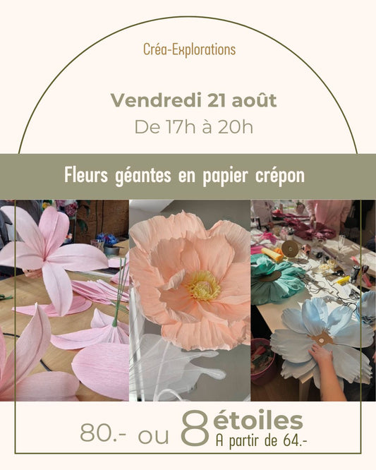 Fleurs géantes en papier crépon  - Vendredi 21 août De 17h à 20h