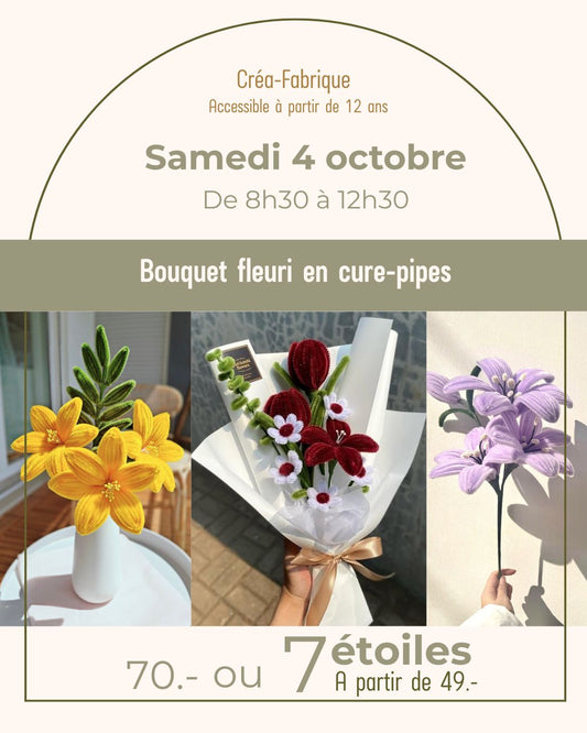 Bouquet fleuri en cure-pipes