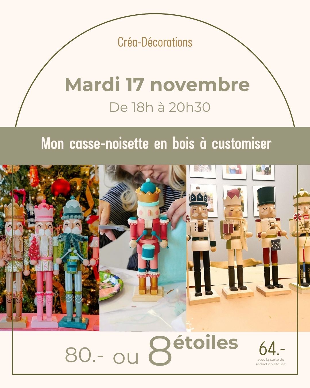 Mon casse-noisette en bois à customiser - Mardi 17 novembre  De 18h à 20h30