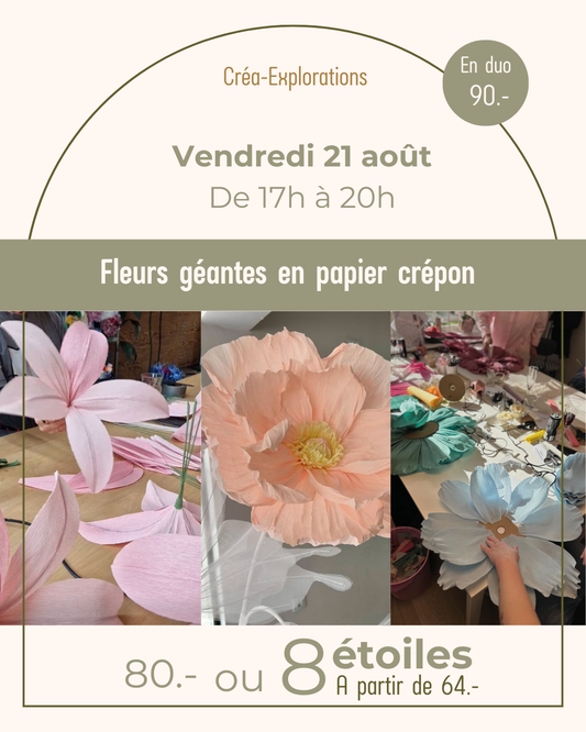 Fleurs géantes en papier crépon  - Vendredi 21 août De 17h à 20h