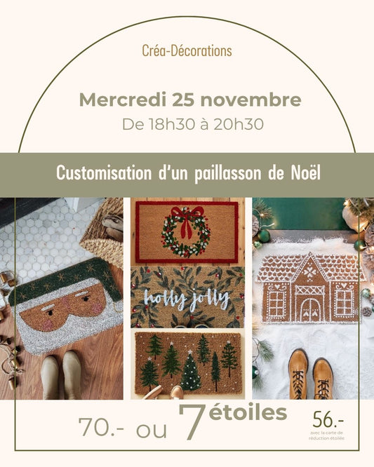 Customisation d’un paillasson de Noël - Mercredi 25 novembre De 18h30 à 20h30