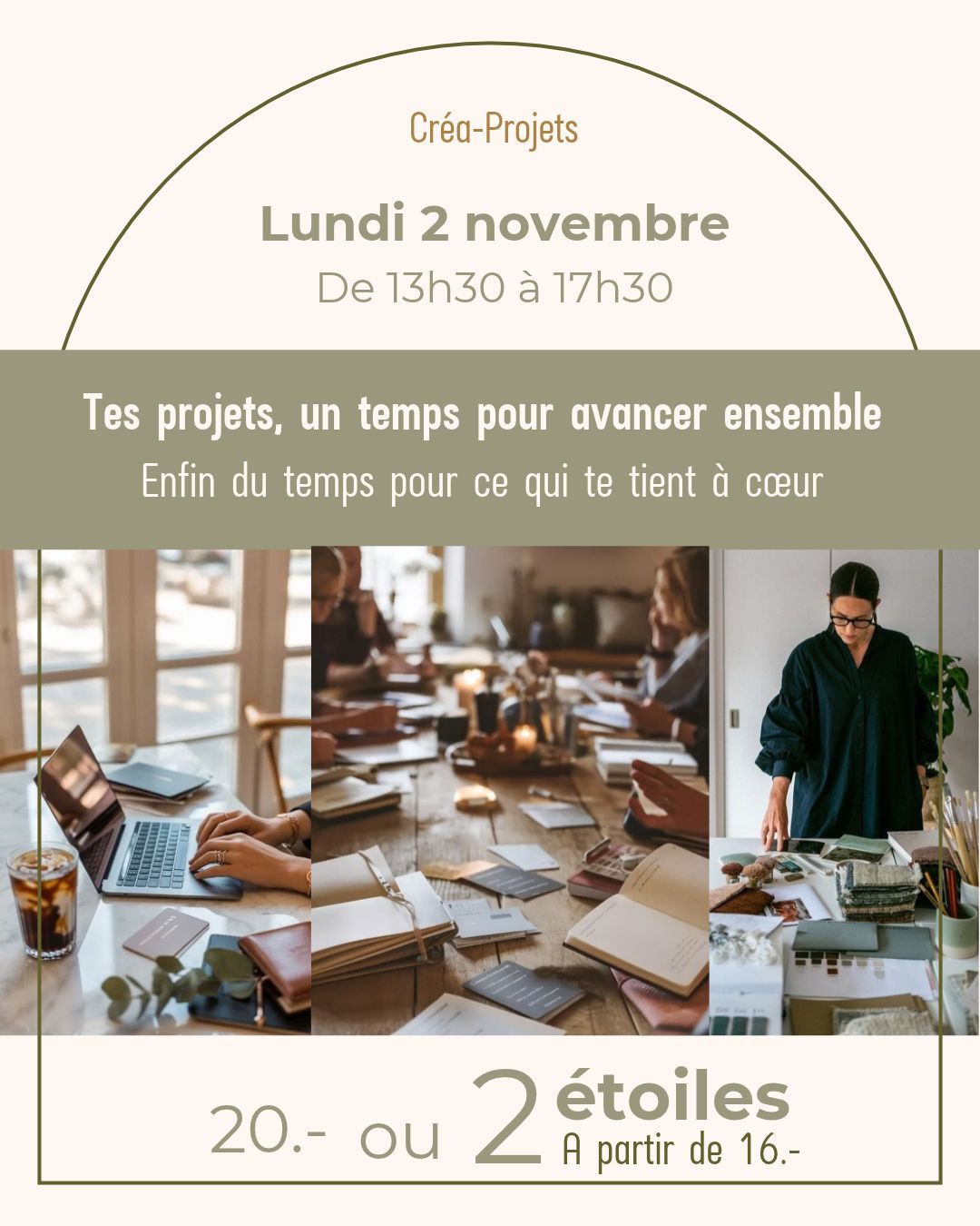 Créa-Projets - Lundi 2 novembre de 13h30 à 17h30