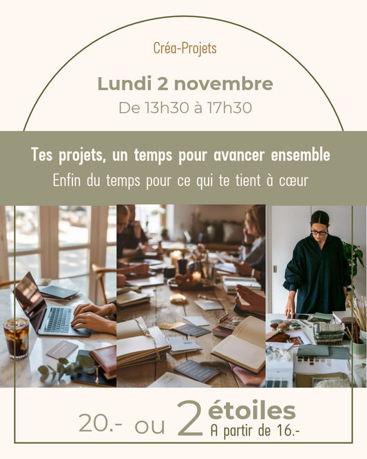 Créa-Projets - Lundi 2 novembre de 13h30 à 17h30