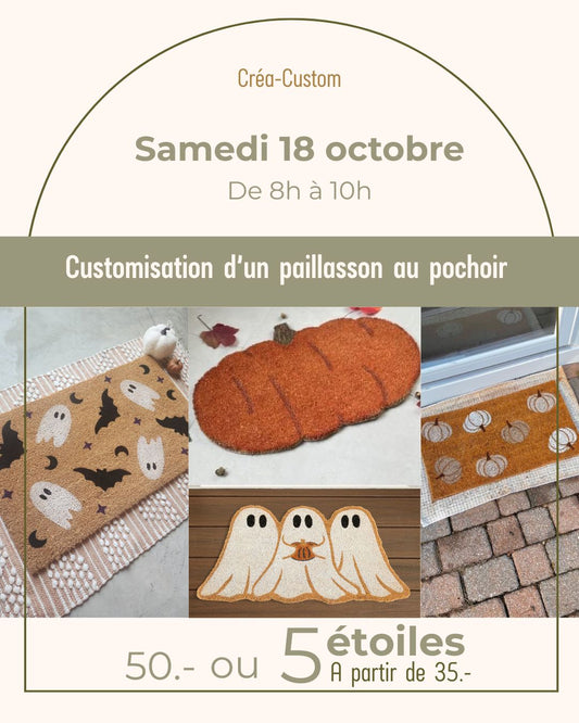 Customisation d’un paillasson au pochoir