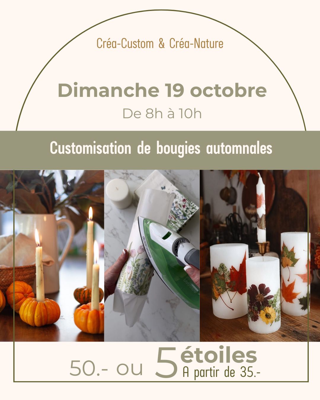 Customisation automnale de bougies