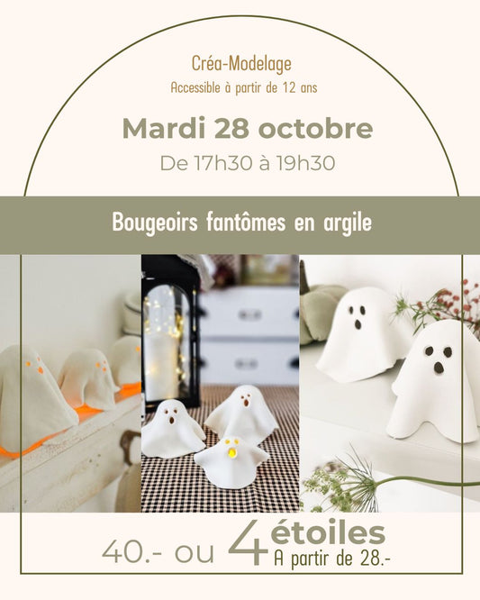 Bougeoirs fantômes en argile