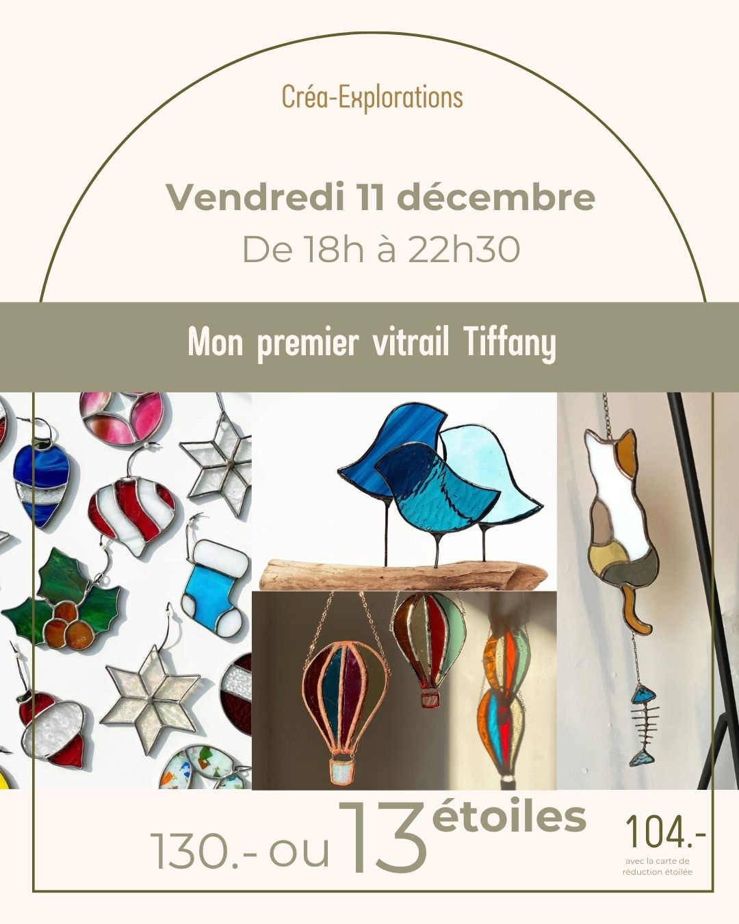 Mon premier vitrail Tiffany  - Vendredi 11 décembre De 18h à 22h30