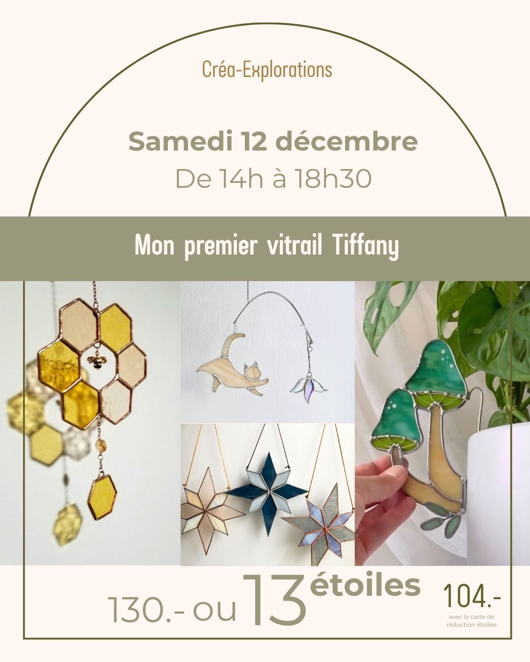 Mon premier vitrail Tiffany  - Samedi 12 décembre De 14h à 18h30