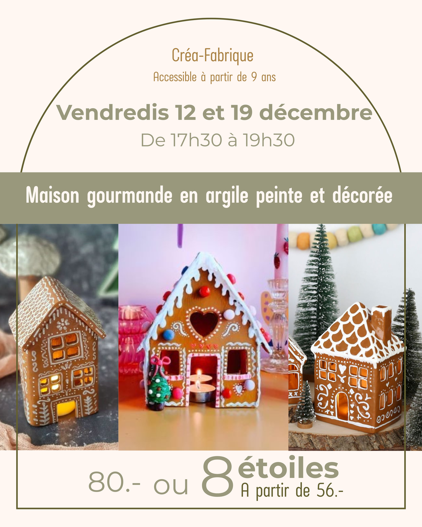 Maison gourmande en argile peinte et décorée