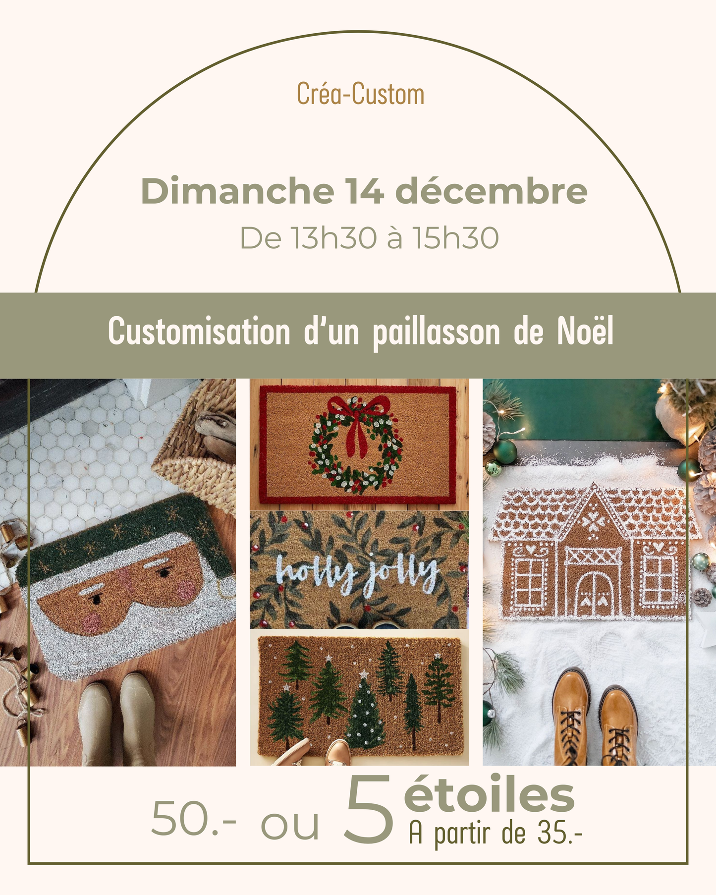 Customisation d’un paillasson de Noël