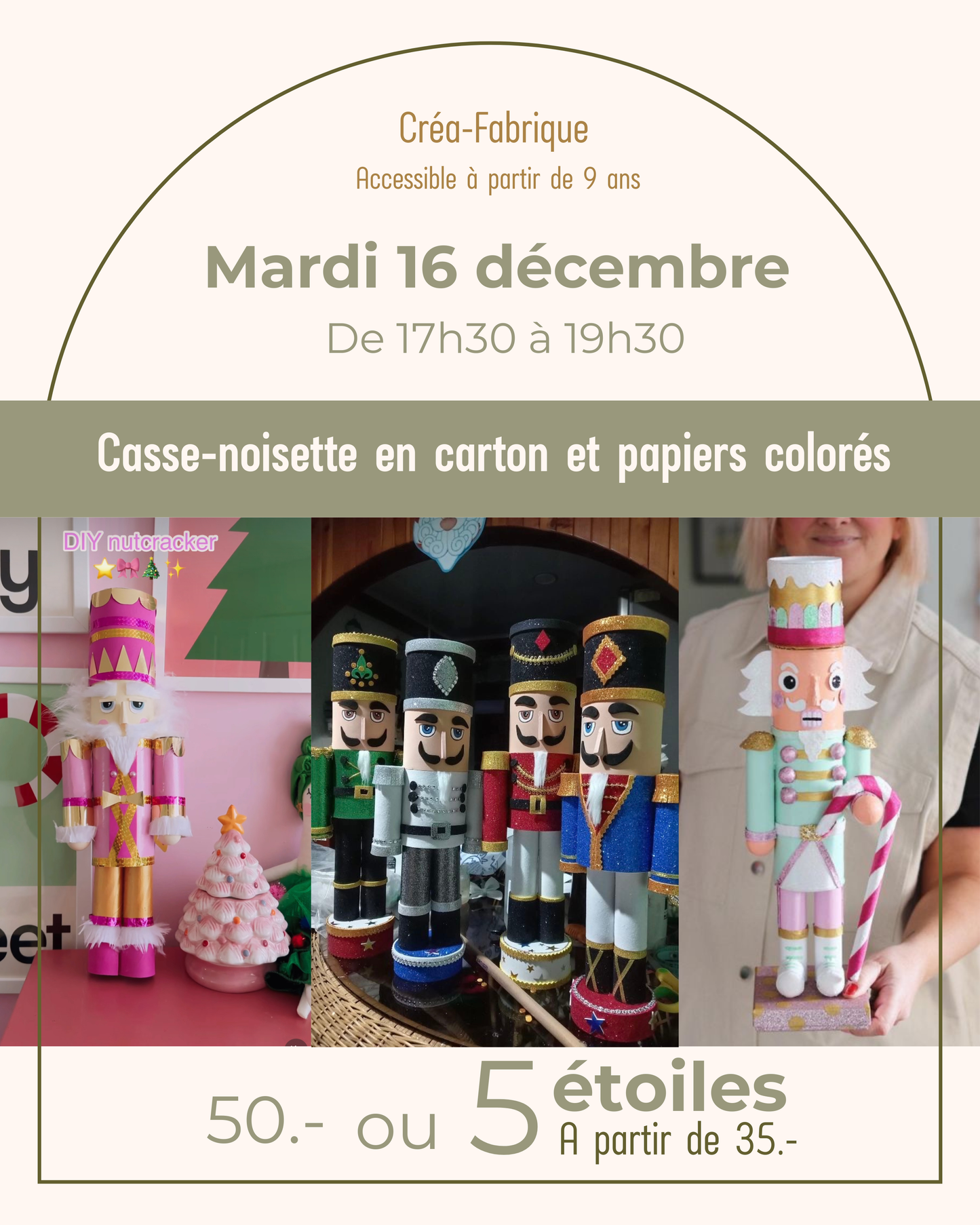 Casse-noisette en carton et papiers colorés