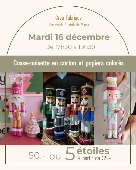 Casse-noisette en carton et papiers colorés