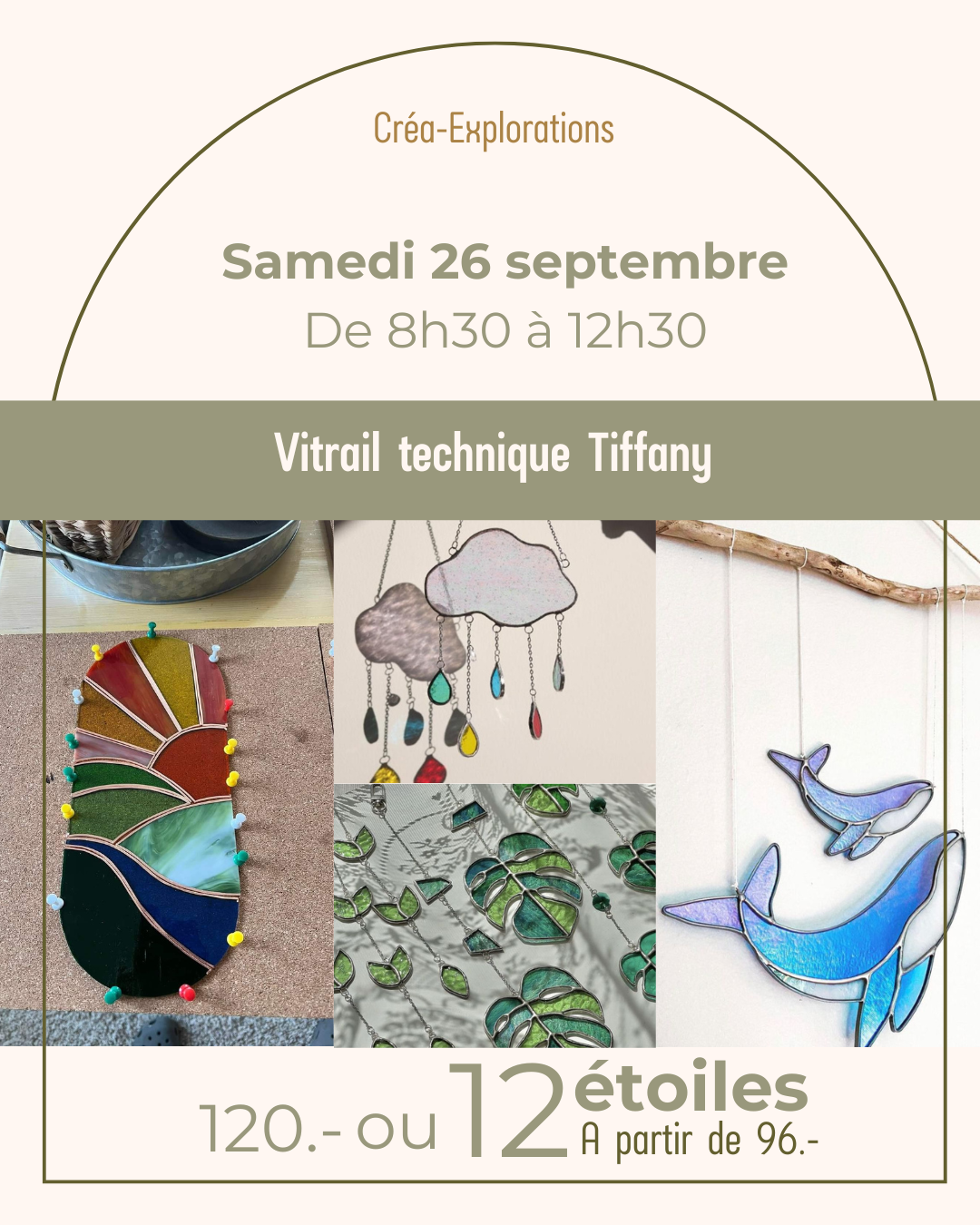 Initiation au vitrail – Technique Tiffany - Samedi 26 septembre De 8h30 à 12h30
