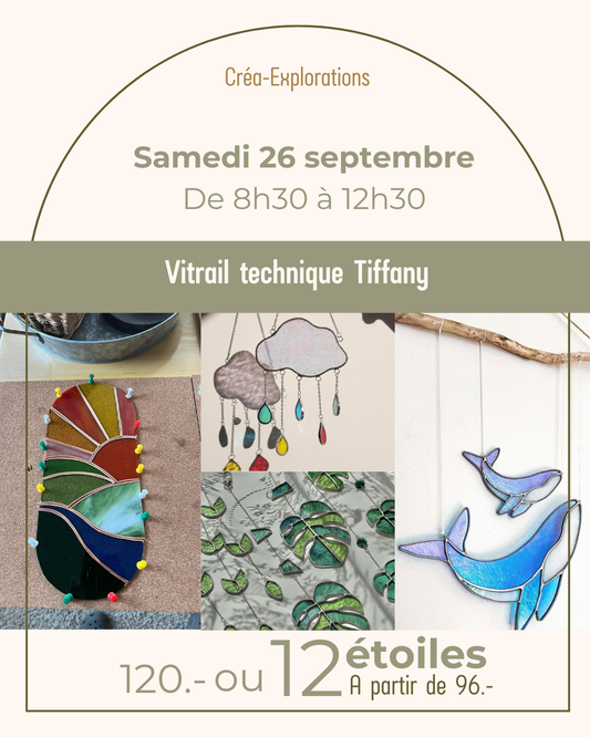 Initiation au vitrail – Technique Tiffany - Samedi 26 septembre De 8h30 à 12h30