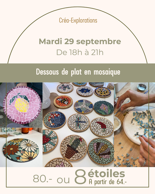 Dessous de plat en mosaïque - Mardi 29 septembre De 18h à 21h
