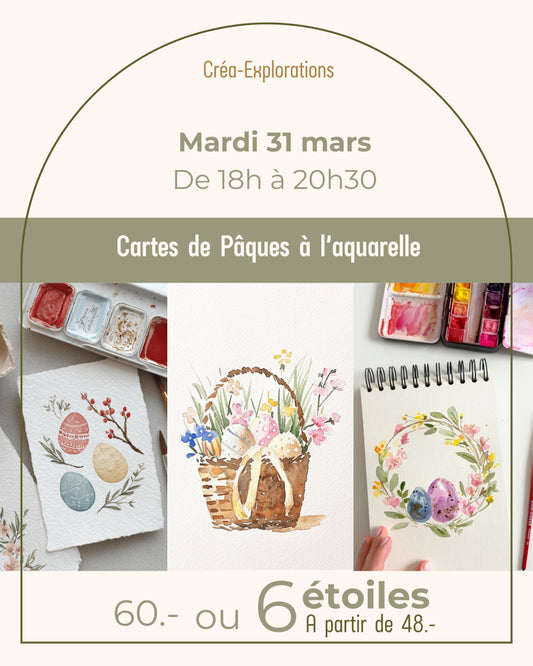 Cartes de Paques à l'aquarelle - Mardi 31 mars de 18h à 20h30