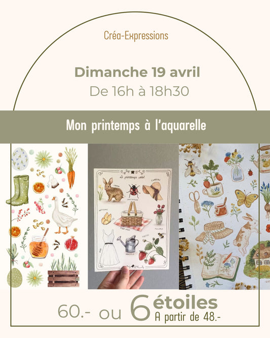 Mon printemps à l’aquarelle - Dimanche 19 avril de 16h à 18h30